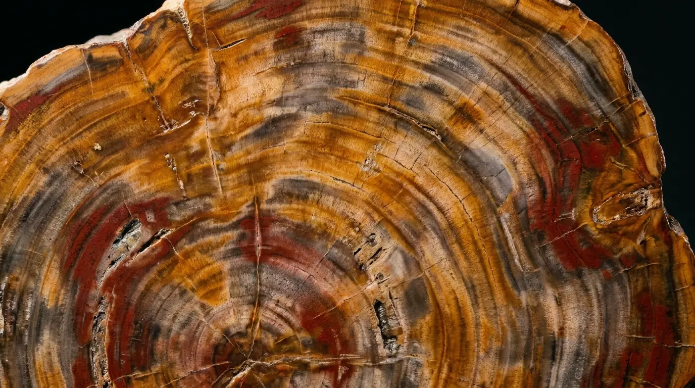 Colours and texture of petrified wood