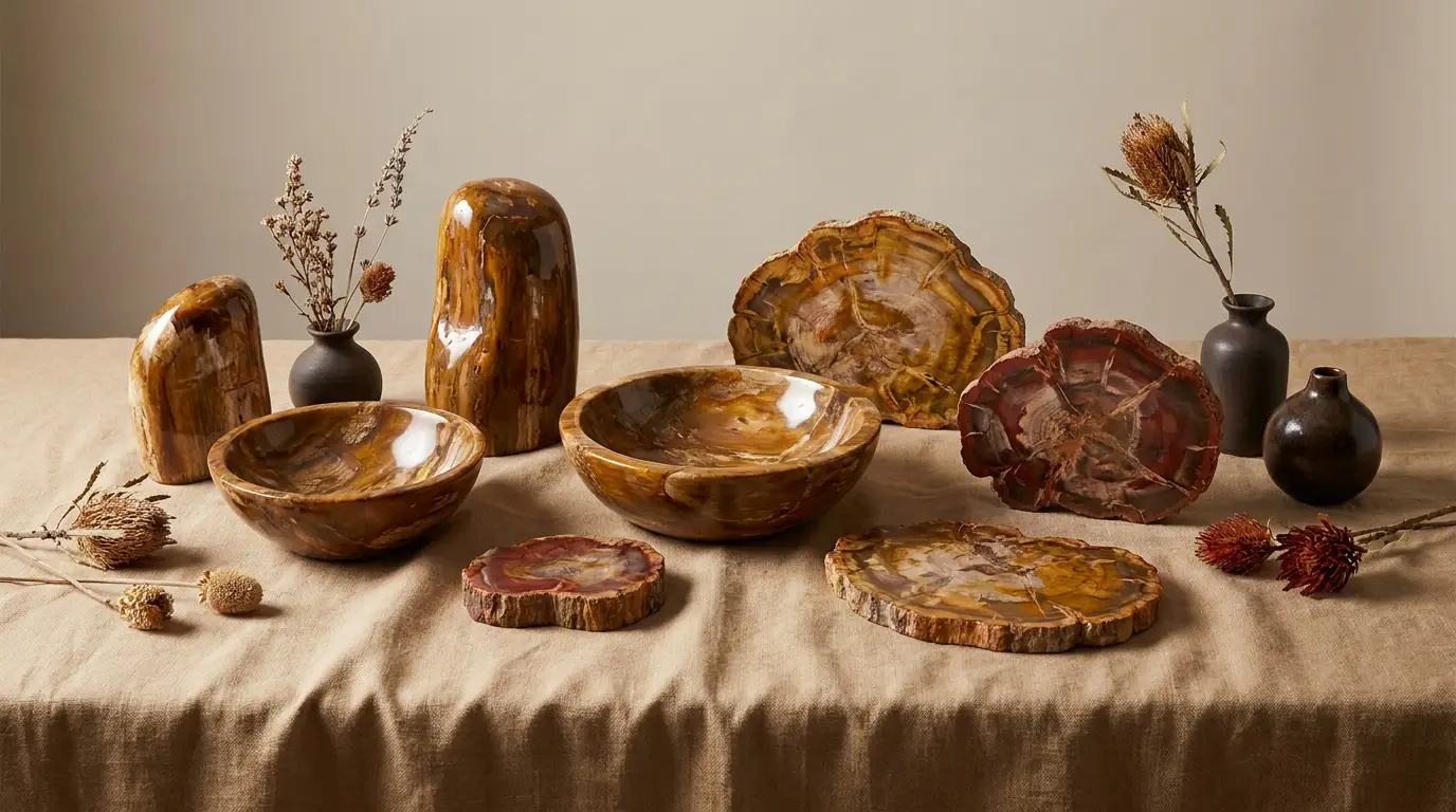 Petrified wood decorative object